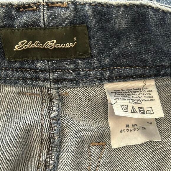 Eddie Bauer Women Wide Leg Denim Jeans Blue Classic Preppy Fall Size 32”x29” - Picture 3 of 7